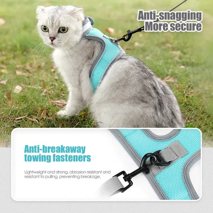 Harnais pour chat-harnais réglable anti-fuite pour chat