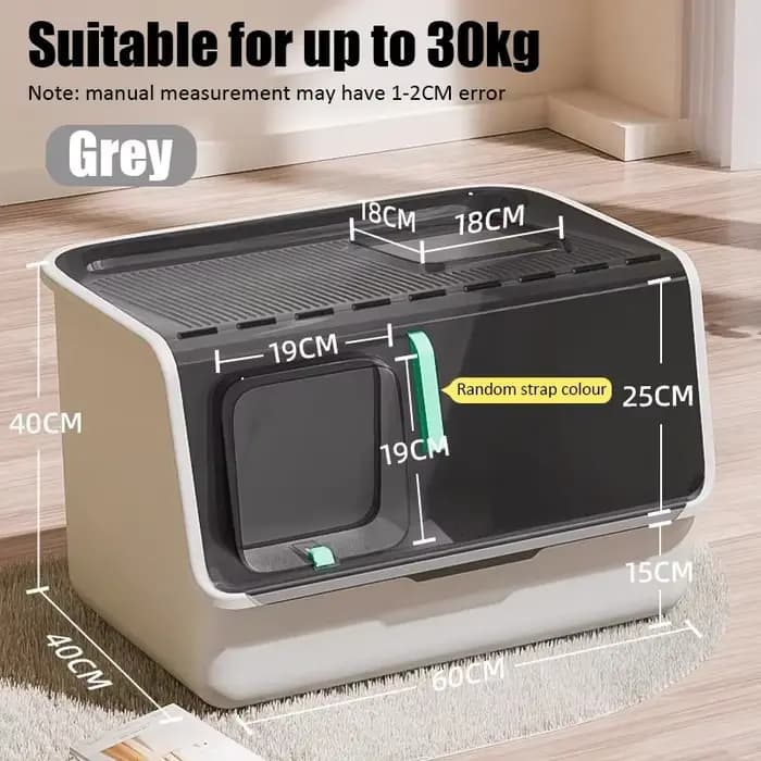 Bac à litière pour chat à entrée supérieure personnalisé, extra large, entièrement fermé, avec tapis anti-éclaboussures, contrôle des odeurs, toilette pour animaux de compagnie