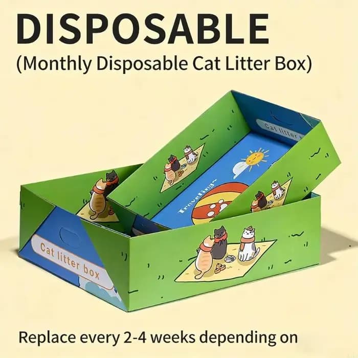 KXRE – bac à litière pliable en papier pour chats