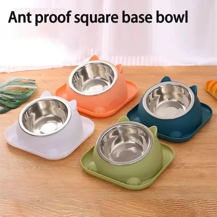 Bol pour chat anti-renversement en forme amusante avec eau ajoutée pour éviter les fourmis - Bols pour chien inclinés et antidérapants