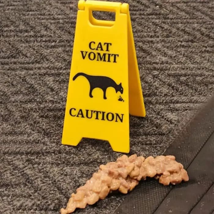 Panneau de vomir pour chat drôle