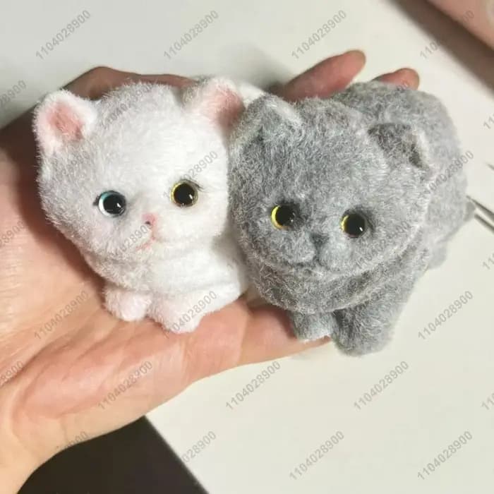 Gros Kitty chat Taba Squishy Silicone fait à la main flou