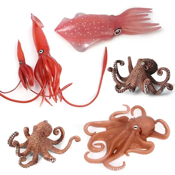 Nouveau modèle d'animaux marins Figurines jouet Simulation calmar poulpe crevette étoile de mer figurines d'action réalistes enfants jouet éducatif cadeau