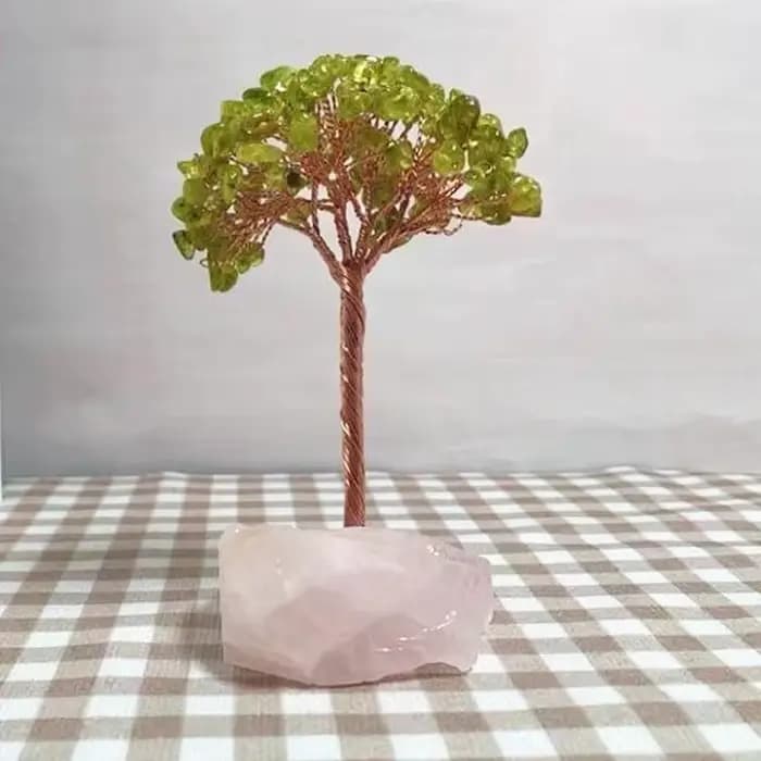 Arbre porte-bonheur en cristal de quartz naturel de 12 cm
