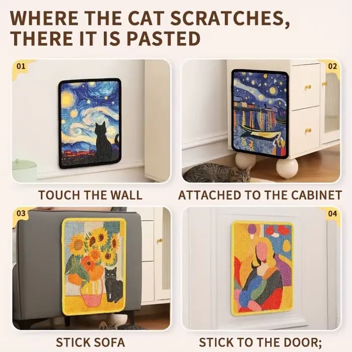 Poste à gratter et tapis muraux durables pour chat