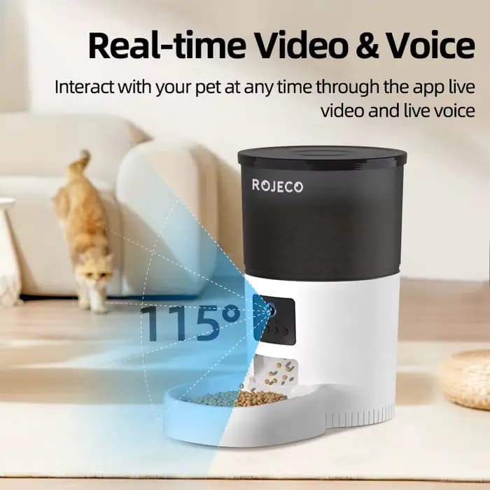 ROJECO 3L mangeoire automatique pour animaux de compagnie avec distributeur de nourriture pour chat intelligent Carmen pour chiens mangeoires rechargeables WIFI pour chats alimentation à distance