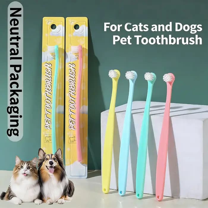 Brosse à dents à poils souples pour animaux de compagnie