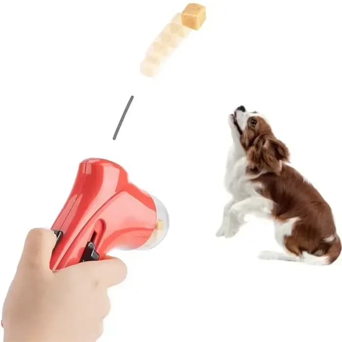 Lanceur de friandises pour chien et chat, catapulte à friandises, distributeur interactif, jouet d'entraînement, accessoires de jeu portables pour animaux de compagnie en plein air