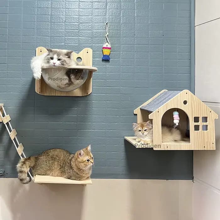 Maison de chat en bois