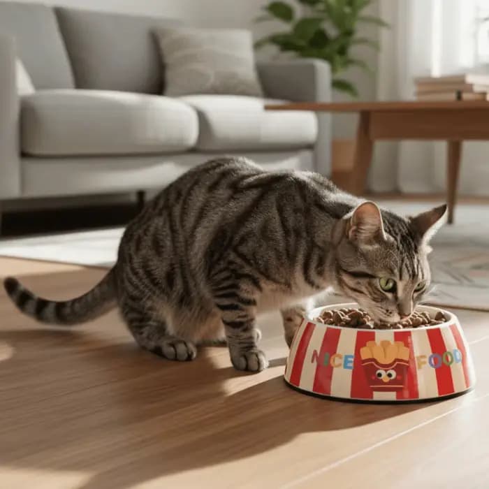 Bol à alimentation lente pour animaux de compagnie de grande taille, base antidérapante, empêche l'overturnement, bol pour chat à motif de dessin animé, empêche l'étouffement, distributeur de nourritu