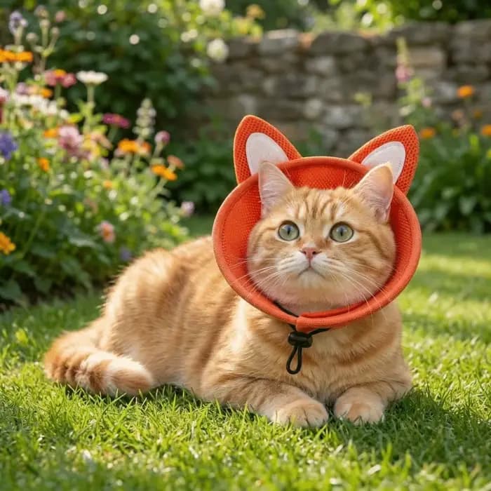 Collier Élisabeth Réglable pour Chat, Anti-Morsure, Doux, Protection du Cou, Forme Animale, Respirant, Collier Anti-Léchage pour Chien