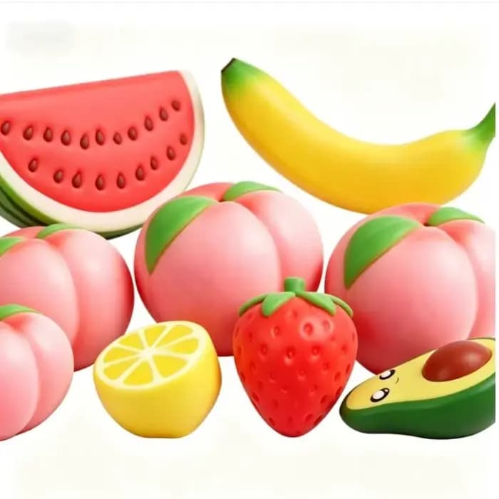Jouets sensoriels anti-stress en forme de fruits (fraise, banane, pêche) pour adultes, jouets sensoriels à pression lente, anti-anxiété