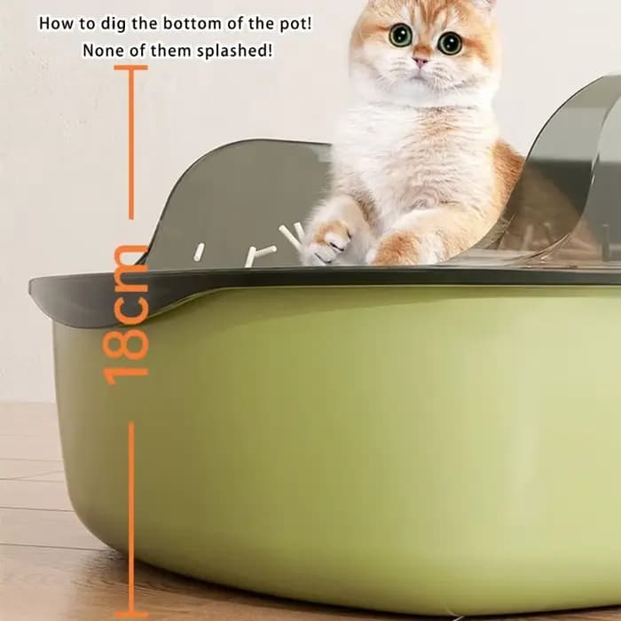 Grande litière pour chats avec parois hautes pour plusieurs chats