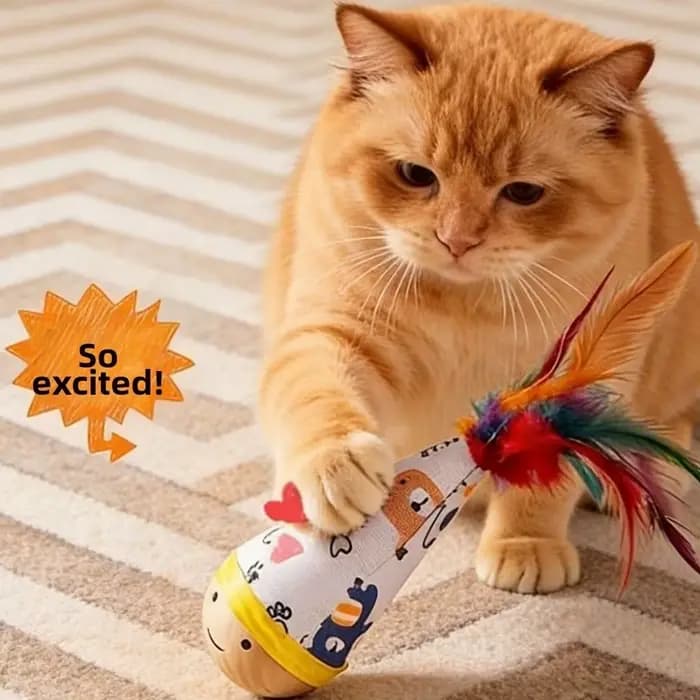 Jouet interactif pour chat avec motif de dessin animé