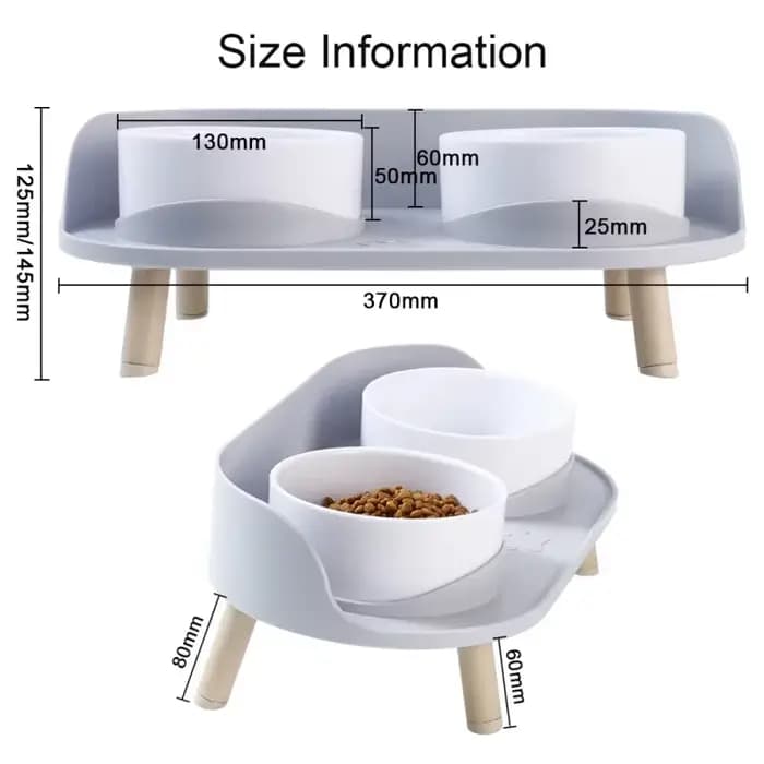 Mangeoires alimentaires pour animaux de compagnie chat Double bols mangeoire hauteur réglable chats chiens abreuvoir bol d'eau plat alimentation surélevée chaton fournitures