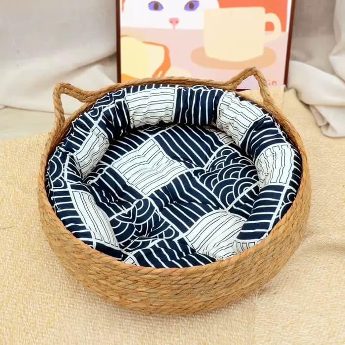 OUZEY rotin tissage chat panier animal de compagnie