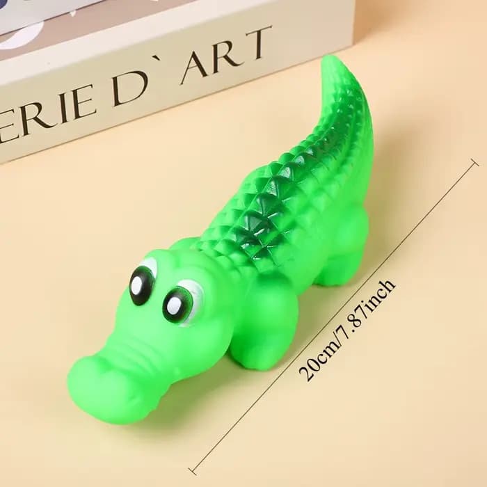 Jouet pour chien en caoutchouc couineur en forme de crocodile