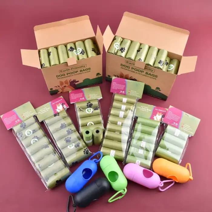 1/42 rouleau sac poubelle biodégradable pour animaux de compagnie sacs de merde de chien en vrac sac