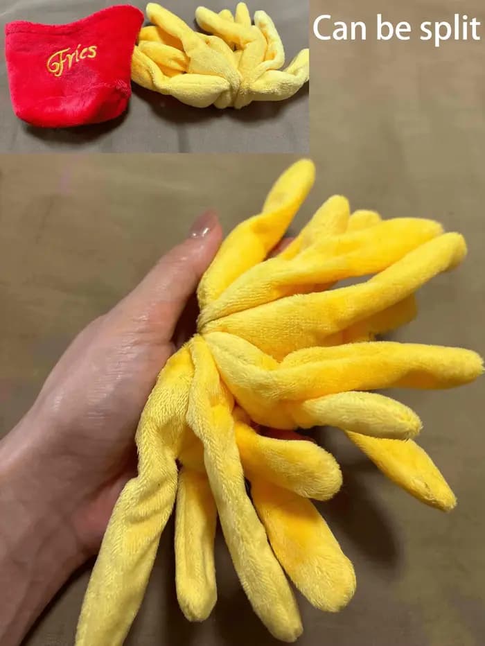 1 jouet en peluche pour animaux de compagnie en forme de frites