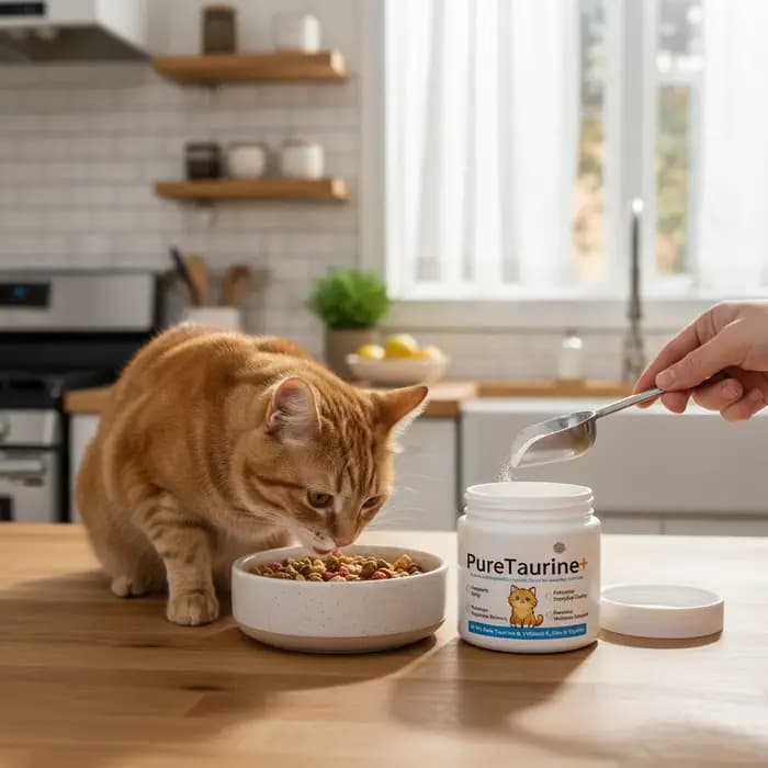 Complément alimentaire en poudre de taurine pour chats