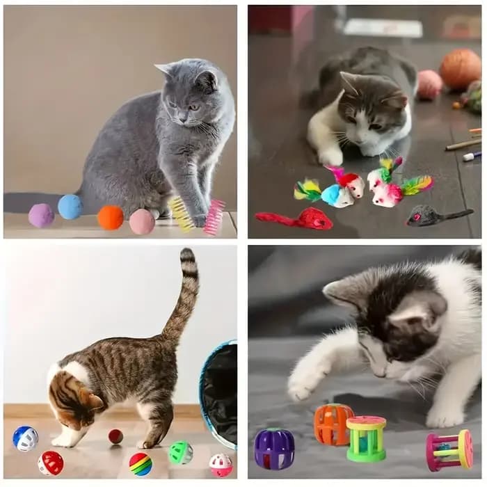 Lot de jouets pour chat 56 pièces/28 pièces/14 pièces Combinaison de divers