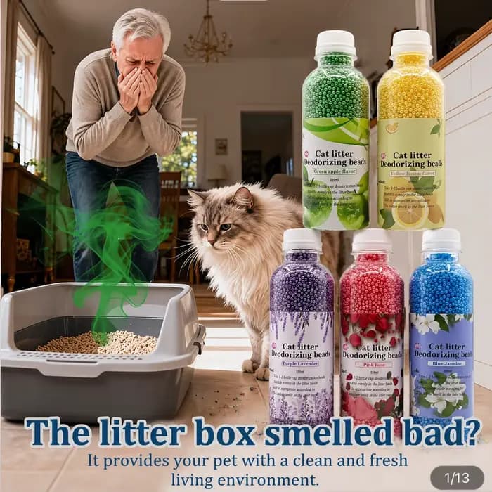 Perles désodorisantes pour litière pour chat 250ML
