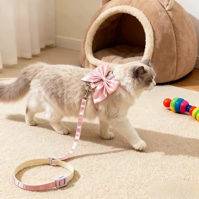 Harnais réglable pour animaux de compagnie avec corde de Traction pour chaton chiot lapin furet mignon chat