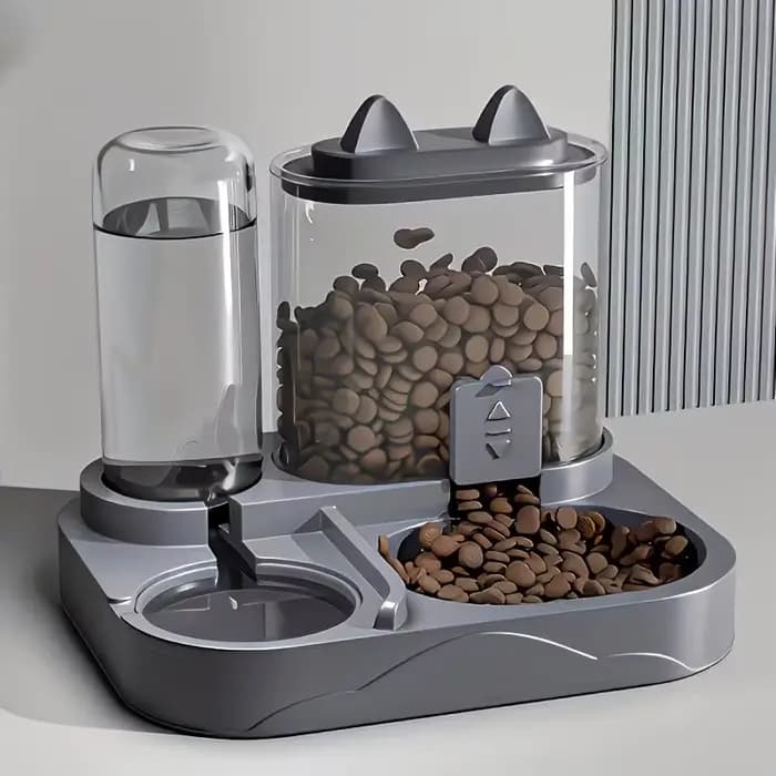 Distributeur d'eau et de nourriture 2 en 1 pour animaux de compagnie
