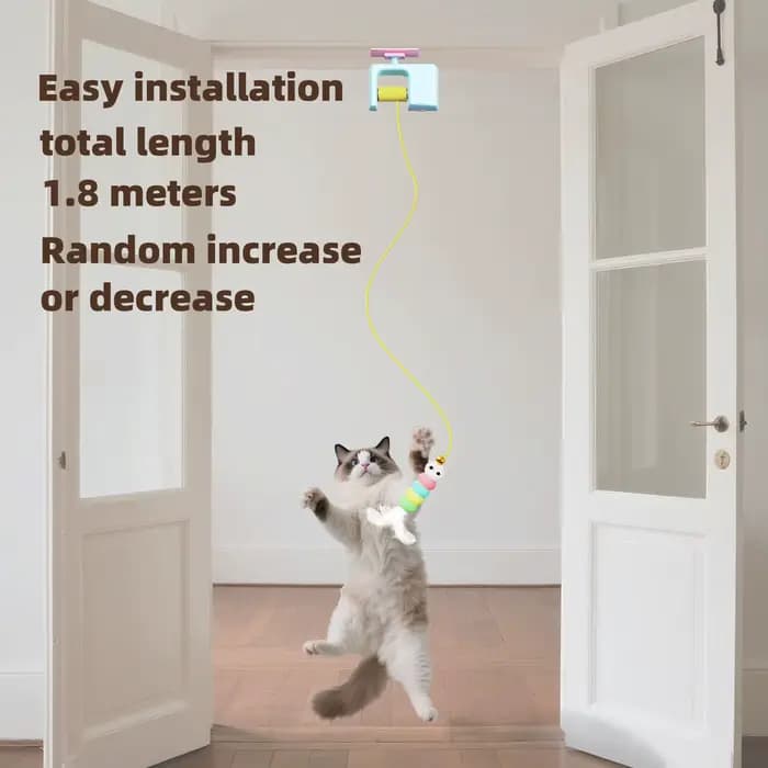 Jouet pour chats anti-stress rechargeable interactif à suspendre à la porte