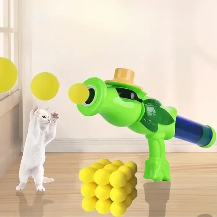 Jouet pour chat, balles en peluche, pistolet de tir lancé, bâton de jeu, Relaxation, jouets interactifs amusants pour chiens, balle silencieuse et Durable