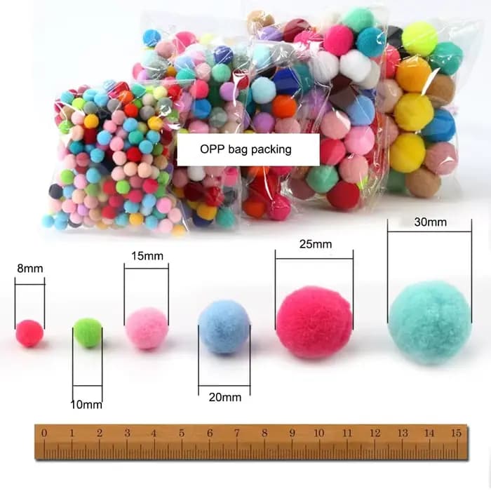 Pompons 8/10/15/20/25/30mm
