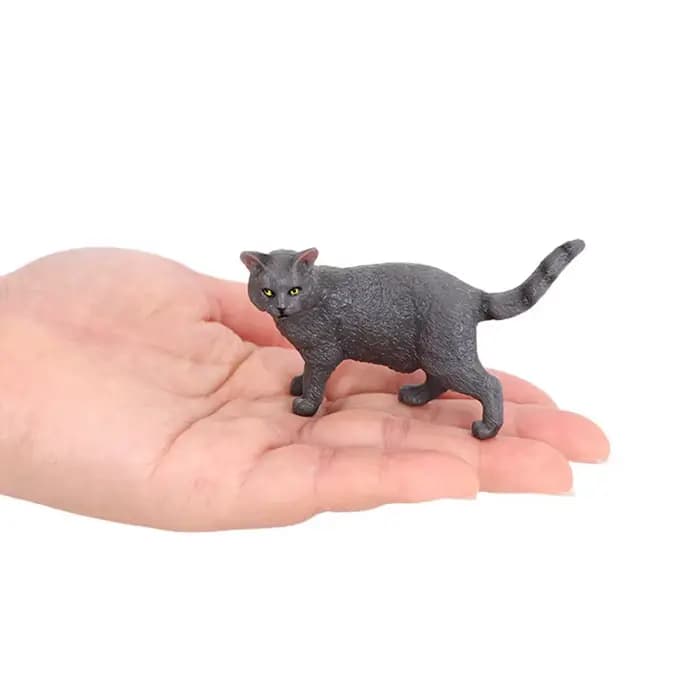  Simulation de chat Chartreux, décor de bureau, mignon chaton bleu français, ornement