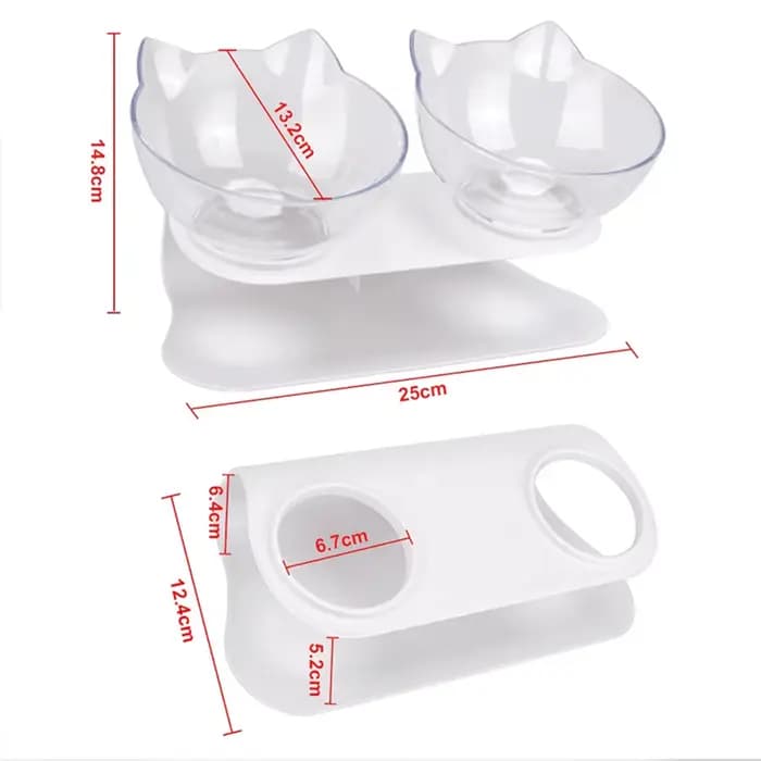 Bols doubles pour chats avec oreilles de chat mignonnes