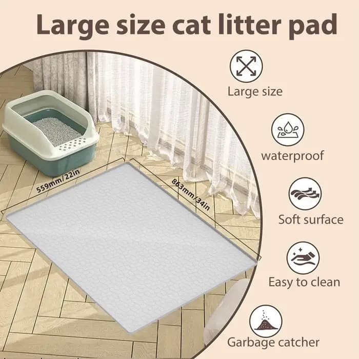 Tapis en silicone épaissi pour litière de chat
