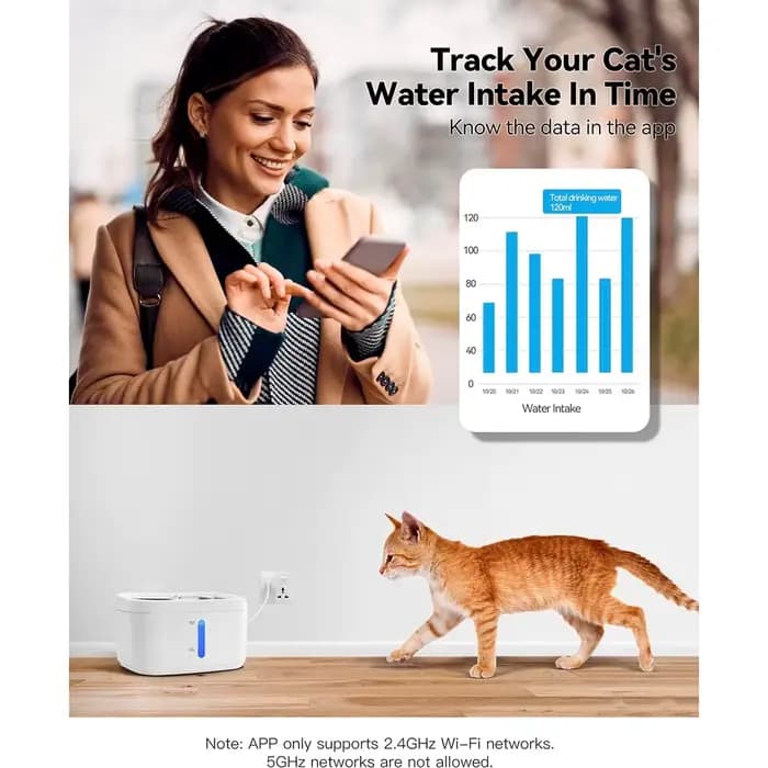 Fontaine d'eau automatique pour animaux de compagnie avec capteur de poids en acier inoxydable