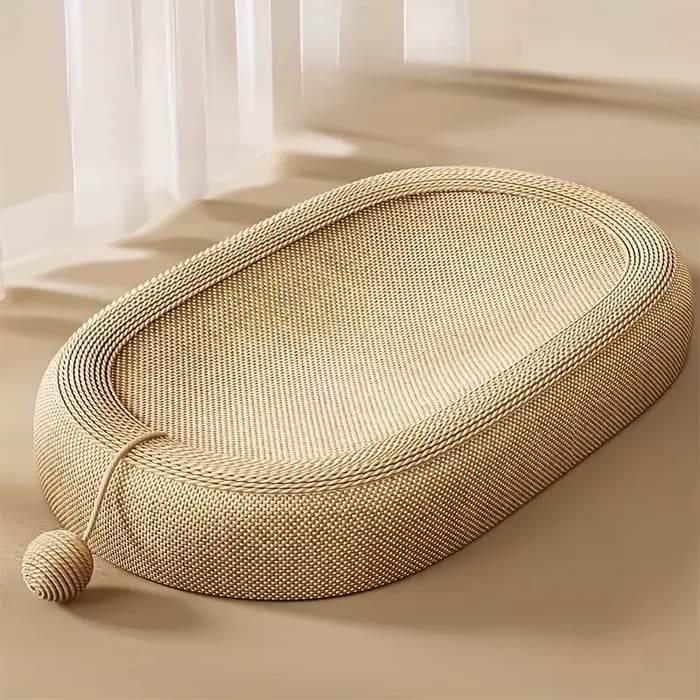 Planche à gratter durable avec bac à litière intégré pour chat - un jouet de soin des griffes