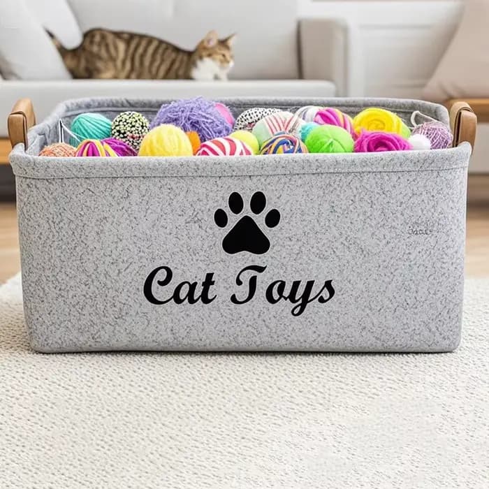 Panier de rangement de fournitures pour chats