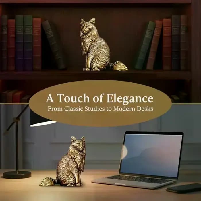 Figurines miniatures Maine Coon en laiton