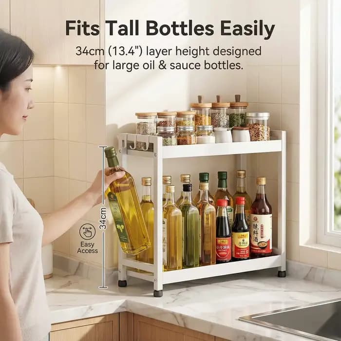 Étagère murale de cuisine en bois pour ustensiles