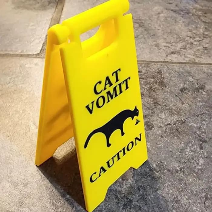 Panneau de vomir pour chat drôle