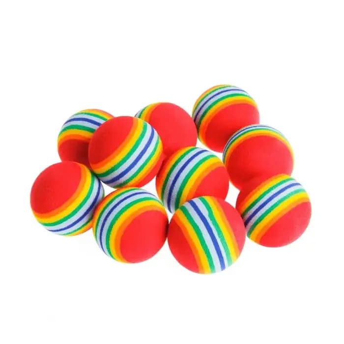 Lot de 5/10 balles arc-en-ciel interactives pour chats et chiens