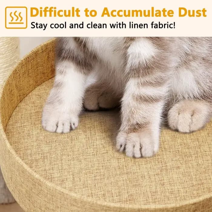 Tour à chat multifonctionnelle avec planche à gratter en Sisal et jouets