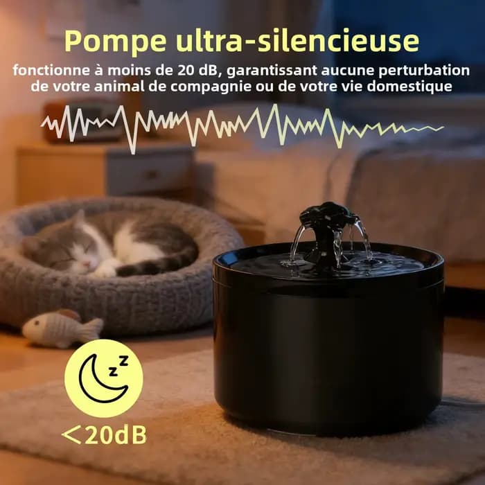 La fontaine à eau pour chat est un nouveau type de fontaine à eau pour animaux de compagnie avec circulation automatique, filtration et fonctionnement silencieux, adaptée pour