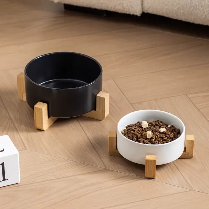 Gamelle double surélevée 2026 pour chats et chiens – Protection du cou, style épuré – Fournitures pour animaux de compagnie