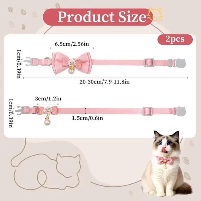 Collier Adorable pour Chat avec Nœud Papillon