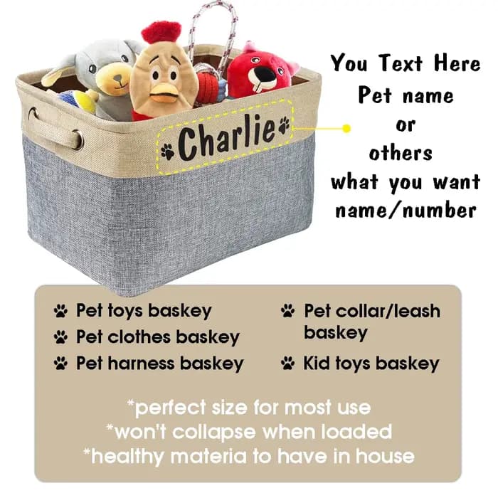 Panier de rangement personnalisé pour jouets de chien