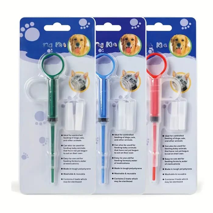 Distributeur de médicaments pour animaux de compagnie, seringue à comprimés pour chat, applicateur de pilules pour chat à double usage avec embout souple, couleur aléatoire