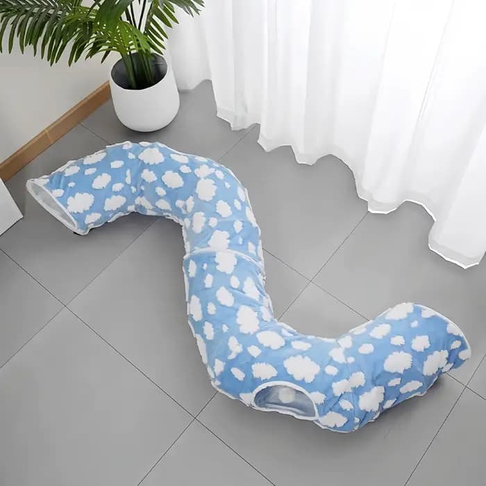 Lit Tunnel pour chat, jouets interactifs lavables avec Tunnel à bille