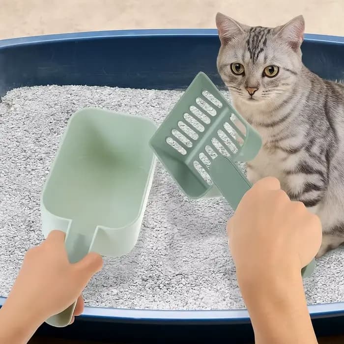 Pelle à litière pour chat grande capacité avec tamisage fin et boîte de rangement