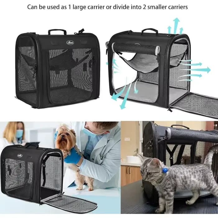 Boîte de transport pliable deux en un pour centre de chat Wakytu.